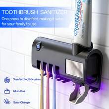 Button-Operated Toothbrush Sanitizer Black (1-Pack) - Black - View 7