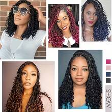 16inch Bohemian Style Square Woven Wig-Knotless Goddess Braided Wig With Curly Full Lace Square Synthetic Braid Wig Featuring, Suitable For Women, Natural Black Braided Lace Front Wig. - Multicolor - View 6