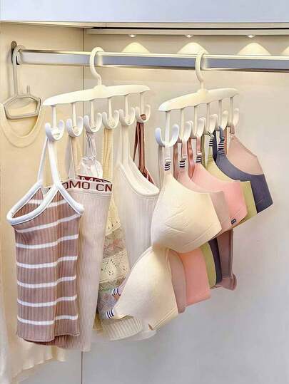 2pcs Space-Saving 12-Hook Rotating Clothes Hanger - Efficient Space Saver, 1 Piece Replaces Multiple Hangers, Suitable For Ties, Underwear, Vests And Skirts, Portable Storage Box For Dorm And Home, Easy Assembly And Quick Installation, Essential Wardrobe Accessory To Maximize Storage Space, Hanging Organizer, Closet Storage, Bedroom Storage (1/2pcs Available)