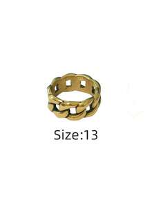 1pc Stainless Steel Unique Chain Design Niche Punk Style Hypoallergenic Waterproof Fade-Resistant Everyday Wear Men Ring - Chain Men's Ring 3 - View 18