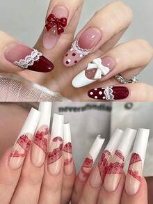 1件装 3D 立体蕾丝硅胶美甲雕刻模具，多种蕾丝边缘设计，压花模具，印花板，DIY美甲凝胶模板，美甲工具，美甲用品 - 無色 - 查看 9