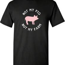 UGP Campus Apparel Playera Drtida en Texto en inglés Not My Pig Not My Farm, Negro, Medium - Negro 1 - Ver 1