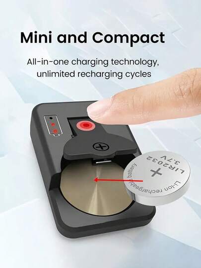 1ชิ้น เครื่องชาร์จแบตเตอรี่แบบปุ่ม USB แบบชาร์จไฟได้, เครื่องชาร์จขนาดเล็กอเนกประสงค์ Type-C พร้อมฟังก์ชั่นป้องกันหลายอย่าง, เข้ากันได้กับแบตเตอรี่แบบปุ่มต่างๆ (LIR1025, LIR1220, LIR1254, LIR1620, LIR1632, LIR2016, LIR2025, LIR2032, LIR2430, LIR2450) - ไม่รวมแบตเตอรี่
