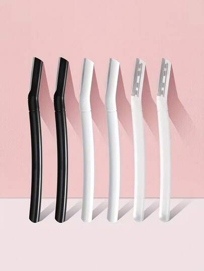 4pcs/6pcs Eyebrow Razor, Eyebrow Trimmer And Shaver Set | Long Handle Epilator Tool For Facial And Body Hair Removal, Precision Blades With Cover | Suitable For Women, Home, Salon And Travel Use, Personal Care, Facial Hair Removal, Ergonomic Handle, Fashionable Design, Structure, High-Quality Blades, Grooming Kit, Women's Trimming, Beauty Enthusiasts, Eyebrow Pencil, Eyebrow Epilator, Eyebrow Exfoliator, Facial Hair Remover