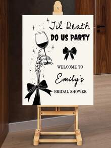 Customized Welcome Sign, Wedding Party Photo Booth Prop With "Bride Or Die" Gothic Themed Decor And Photography Accessory, Suitable For Weddings And Baby Showers, Personalized Gift - Multicolor - View 7