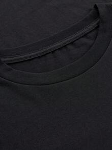 Blue Spider And Red Roses Printed Premium T-Shirts Mens Summer Short Sleeve Tees Casual Tops - Black - View 4