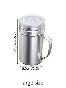 1pc Stainless Steel Powder Duster, Spice Jar With Lid, Cocoa Powder Shaker, Seasoning Powder Dispenser, Manual Powder Sifter, Powdered Sugar Shaker, Pepper Mill With Handle, Multi-Hole Spice Seasoning Bottle, Suitable For Icing Sugar - Multicolor - View 12