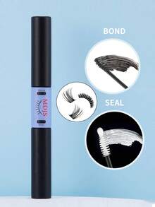 1pc 6ml Upgraded Black Lash Adhesive & Sealant, 2-In-1 Kit For Individual & Cluster Lash Extensions, Waterproof Strong Hold Glue, Complete DIY Accessories For False Eyelash Application - Black - View 10