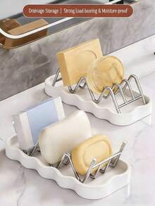 Modern Wave Design Soap Rack – Stainless Steel Bar Soap Holder With Removable Drain Tray, Keeps Soap Dry And Clean, Ideal For Bathroom And Kitchen Sinks - A - View 3