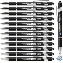 12pcs Blue Ink Customized Pens, Metal Printed Name/Logo/Text, Great Gift For Office, Teachers And Students - Sets - View 5
