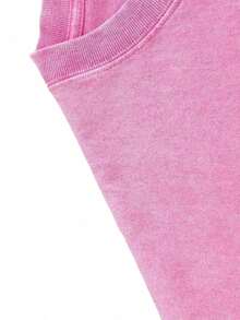 1pc Retro Water Washed T Shirts, Artistic Graphic Featuring A Blooming Rose Intertwined With Bold Anti Social Club Text Symbolizing Contrast Between Beauty And Isolation Vintage 100% 230g Pure Cotton Casual Tee For Men,Street Y2K, Summer Tops, New Year Gifts,Unisex - Hot Pink - View 3