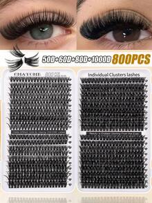 800/640/621-Piece Eyelash Extension Kit - DIY Eyelash Book, Including False Eyelashes, Glue, Tweezers, And Brush. Both Professionals And Beginners Can Easily Get Started, Making It Convenient For Home Use. Starter Eyelash Extension Kit: Includes False Eyelashes And Glue Tools, Allowing You To Easily Extend Your Eyelashes At Home Like A Professional. Professional Household Eyelash Extension Kit. - Multicolor - View 14