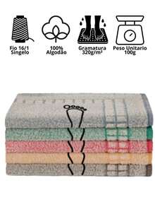 1 Tapete Banheiro 100% Algodão | Tapete Pézinho Felpudo para Banheiro 45x70cm |Tapete para Banheiro - Cinza Claro - Visão 4