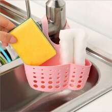 Kitchen Sink Drain Basket Hanging Bag, Faucet Sponge Holder, Vegetable Cleaning Pool, No Drill Storage Hanging Basket - Multicolor - View 5