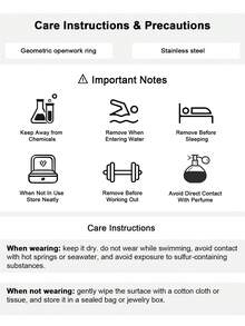 A Double-Layered V-Shaped Design Ring That Is Easy, Unique, Elegant, And Luxurious. This Women'S Ring Is Made Of 304 Stainless Steel And Features An Adjustable Open Design, Making It Suitable For Everyday Wear, Vacations, Holidays, Parties - Multicolor - View 12