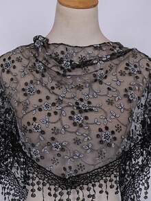 1件装女士时尚波西米亚风花朵刺绣流苏三角巾，多功能围巾，时尚三角肚皮舞臀巾，女士泰国/阿拉伯舞裙腰带 - 純色 - 查看 28