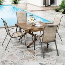Set Of 4 Folding Chairs, Balcony Chairs, Aluminium Garden Chair, Aluminium Camping Chair, Black - 棕色 - 查看 8