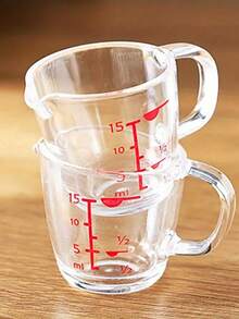 1/2/3pcs Mini Measuring Cups, Baking Measuring Cup, Small Milk Jug, Coffee Measuring Cup, Spout Cup, Milk Frothing Pitcher, Clear Measuring Cup With Plug-In Nesting Handle Stackable Design And Multiple Measurement Scales, Kitchen Gadgets - Transparent - View 5