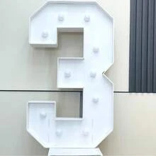 73cm High LED Digital Light, Suitable For Birthday, Wedding, Graduation Party Decoration, Ideal For Photography, Luminous Party Accessory - White - View 15