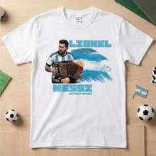 Lionel Rhythm Of Rosario T-Shirt - Argentina Football Fan Tee - Retro 90s Bootleg Style Graphic Shirt - World Cup - 白色 - 查看 1