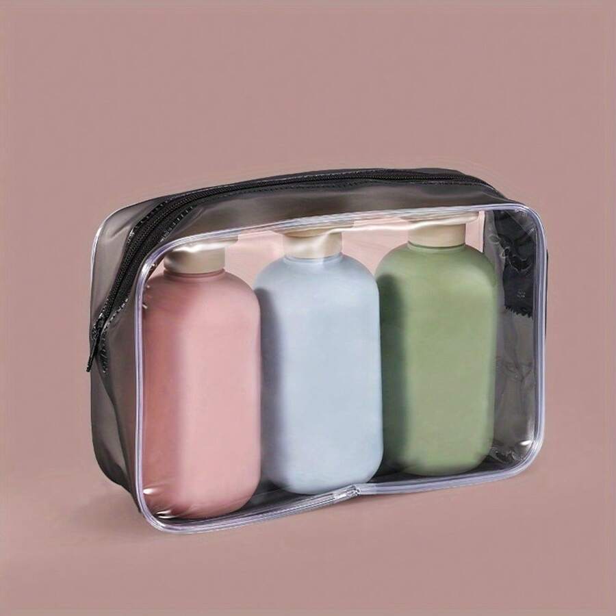 3pcs Refillable Travel Bottles Set, Shampoo, Body Wash, Lotion Containers - Multicolor - View 1