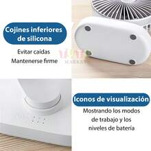 Ventilador PortáTil, Ventilador De Escritorio Multifuncional De Doble PropóSito, Ventilador Personal Silencioso, Ventilador De Escritorio PequeñO Para Dormitorio, Cocina Y Oficina, Ventilador De Escritorio Recargable Por USB, Funcionamiento Silencioso, Alto Flujo De Aire, Larga DuracióN De La BateríA, Regalos Para Damas De Honor, HabitacióN, DecoracióN De Dormitorio, Playa, Viaje, Para Hombres, Para Mujeres, Vacaciones - Blanco - Ver 4