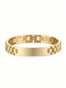 Custom Engraved Name Necklace Bracelet Boy Stainless Steel 10mm Tank Chain Bracelet Personalized Girl's Badge Pendant Custom Name Date Anniversary Set Jewelry Holiday Gifts For Family And Friends Colorful, Modern, Cute Kawaii Adorable Custom, Unique Treasurefinds, Baby Gifts, Cutebaby, Toddler Fashion Ideal Gifts For Him Family, Friends, Daughter, Son, Her For Children's Day,Multi-Functional,Ornamental,Letter,Stylish,Modern,Colorful,Cute,Adorable,Casual,Custom,Personalised,Unique,Customized,Ideal Gifts For Him,Ideal Gifts For Her - 彩色 - 查看 4