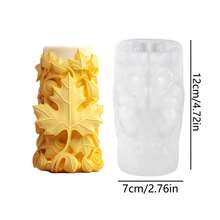Tulip Flower Pillar Candle Silicone Mold, DIY Sunflower Flower Cylinder Handmade Gift Candle Wax Melts Mold - White - View 5