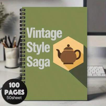 1pc Retro Blue Upright Mixer With Red Heart-Shaped Bowl Recipe Book - A5 Size 50 Sheets/100 Pages, Home Cooking Notebook, Blank Pages For Writing, Suitable As A Small Space Chef's Legacy Gift (Short Design More Suitable For Small Spaces)