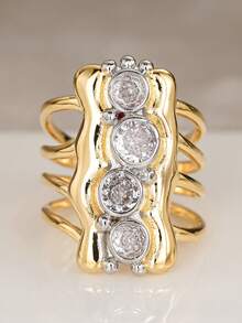 1 chiếc nhẫn Cubic Zirconia lãng mạn dành cho nữ, thích hợp làm quà tặng đám cưới, lễ đính hôn, kỷ niệm, tiệc tùng hoặc quà Valentine. - 1 # - Xem 2