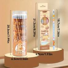 12pcs/Box Cartoon Pencils With Erasers, HB Pencils With Eraser Caps, Stationery Gift Box Essential - Pencil - View 2