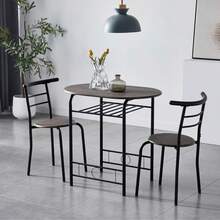 Mcc Direct Dining Table And Chairs Set Metal Wood Effect Kitchen Table Dining Chairs Barley - Grey - View 7
