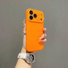 Funda para teléfono: Funda magnética con ventana grande inspirada en líquido compatible con iPhone 17 Pro, funda moderna para iPhone 17 Air, funda para iPhone 17, diseño creativo - Naranja - Ver 3
