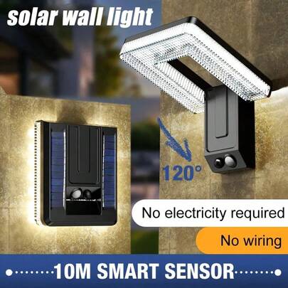New Outdoor Waterproof Wall Lamp, Villa Courtyard Light, Solar Powered Rechargeable Sensor Light For Garden, Patio, Entrance