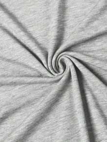 FNI Fusion Women' Plain Casual Versatile Crew Neck Short Sleeve T-ShirtOversized Casual Going Out Tops Women, Perfect - 淺灰色 - 查看 3