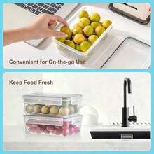 Refrigerator Storage Box, Fruit Fresh-Keeping Container, Large Capacity  Container, Airtight & Leak-Proof, Freezer , Microwave , Heat Resistant Up To 120°C Without Deformation - Bộ sản phẩm cao cấp 48 món - Xem 3