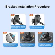 xnyocn 多角度旋转可调节车载手机支架，耐用仪表盘支架，带强力吸盘，时尚汽车配件 - 灰色 - 查看 12