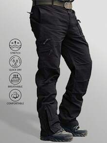 KEFITEVD Men's Tactical Pants Military Work Pants For Men Ripstop 9 Pockets Construction Trousers - Black - View 1
