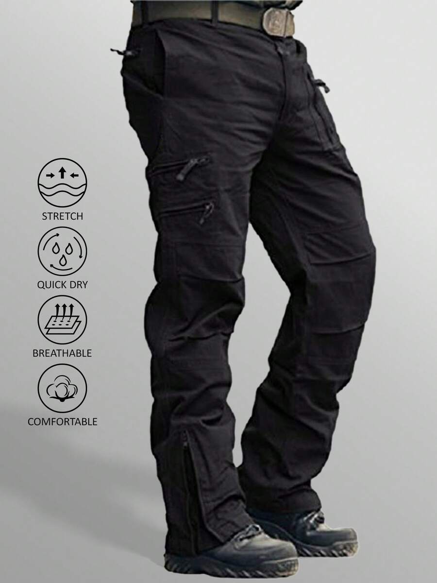 KEFITEVD Men's Tactical Pants Military Work Pants For Men Ripstop 9 Pockets Construction Trousers - Black - View 1