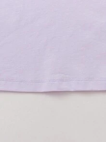 Balabala Unisex Short Sleeve T-Shirt, Classic Round Neck, Breathable Quick-Dry Fabric, Comfortable For Summer Wear - Pink Purple - View 10
