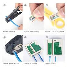 Kit Crimpadora RJ45 Ponchadora Cable Redes 14 Piezas - por defecto - Ver 8