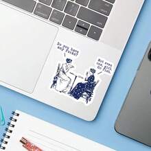 1 Miếng Dán Hình Trích Dẫn "Đi Câu Cá", Hình Dán Laptop Nữ Phong Cách Cổ Điển Hài Hước, Hình Dán Vinyl Châm Bạo Giờ Uống Trà, Món Quà Cá Tính, Hình Dán Bình Nước Chống Nước, Dễ Dán - S1891 - Xem 5