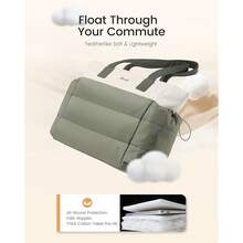 LOVEVOOK Tote Bag For Women With Giant Tumbler Holder Pocket, Puffer Work Travel Laptop Handbag With Zipper For Nurse Teacher - Màu tím - Xem 6