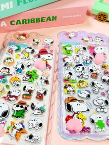 SNOOPY Regalos de arte de pegatinas hechas a mano, pegatinas de alivio del estrés con fondo suave y esponjoso para apretar y relajar, pegatinas de dibujos animados (algunos estilos pueden tener variaciones de color y se enviarán al azar) - Multicolor - Ver 4