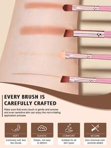 45PCS Makeup Tools Set Including:20PCS Makeup Brush Set+1pc Multi-Functional Zipper Toiletry And Cosmetic Bag Waterproof+1pc Hairband+1pc Makeup Brush Cleaning Tools+2PCS Hand Bowl Strap+5PCS Triangle Powder Puffs+5PCS Makeup Sponges+5PCS Mini Air Cushion Powder Puffs+5PCS Mini Makeup Sponges,All-In-One & Beginner-Friendly | Travel-Ready & Gift-Ready | Perfect For Newbies/Her,Giveaways,Professional Makeup Brushes,Complete Makeup Set - Multicolor - View 3