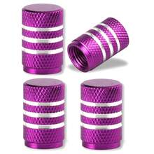Tapas de válvula de neumático de coche, cubiertas de vástago de llanta de aleación de aluminio, tapas de vástagos de válvula impermeables Airdust para motocicletas, camiones y bicicletas CKHN - 4 piezas - morado - Ver 12