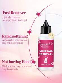 3PCS 20ml Pinpoint Nail Glue Remover For Press On, Multi-Functional Remover For Nails Tips, Gentle Glue Remover For Gel X Nails, Non-Acetone Nail Polish Remover - شفاف - مشاهدة 2