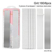 Stainless Steel Nail File With Replaceable Sandpaper Sheets, Disposable Nail Buffer Blocks For Home And Salon Manicure - Multicolor - View 13