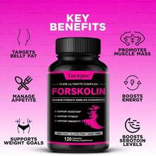 Bunkell Forskolin Complex Supplement - With Aloe Leaf Powder 200mg - Scientific Support For Digestion & Immune Health - 120 Capsules - 1 chai - Xem 4