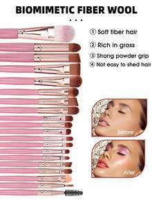 39PCS Makeup Tools Set Including:20PCS Makeup Brush Set+1pc Multi-Functional Zipper Toiletry And Cosmetic Bag Waterproof+2PCS Circular Powder Puffs+6PCS Triangle Powder Puffs+6PCS Makeup Sponges+3PCS Mini Air Cushion Powder Puffs+1pc Makeup Brush Cleaning Tools,All-In-One & Beginner-Friendly | Travel-Ready & Gift-Ready | Perfect For Newbies/Her - Multicolor - View 2